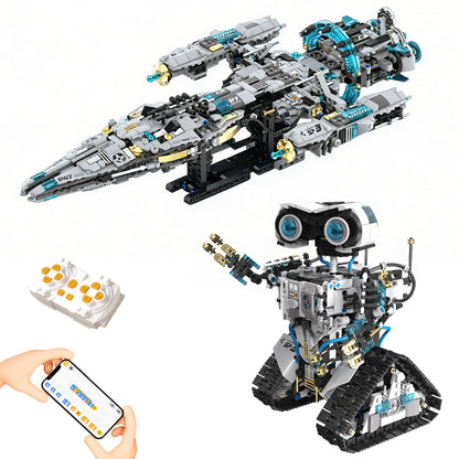 HPROMOT 2-in-1 STEM Robot Building Kit, 1468 PCS APP & Remote Control Space Robot Toys for Kids Ages 8-16, Engineering Technic Coding Robotic Kit, Educational Science Set Birthday Gift for Boys Girls