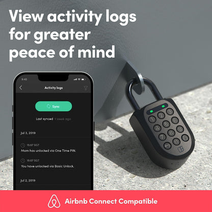 igloohome New Smart Padlock 2 (SP2), The Toughest Smart Padlock – Share Access from Anywhere with the Mobile app (iOS/Android) – No WiFi Needed, Waterproof & Rechargeable