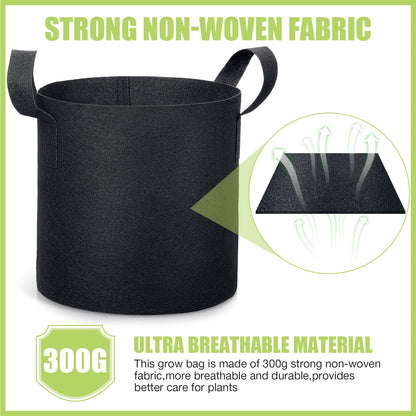 Boao 30 Pack 2 Gallon Grow Bags Aeration Fabric Pots for Plants with Handles Thickened Non Woven Grow Pots Bulk Plant Bags for Garden Vegetable Flower