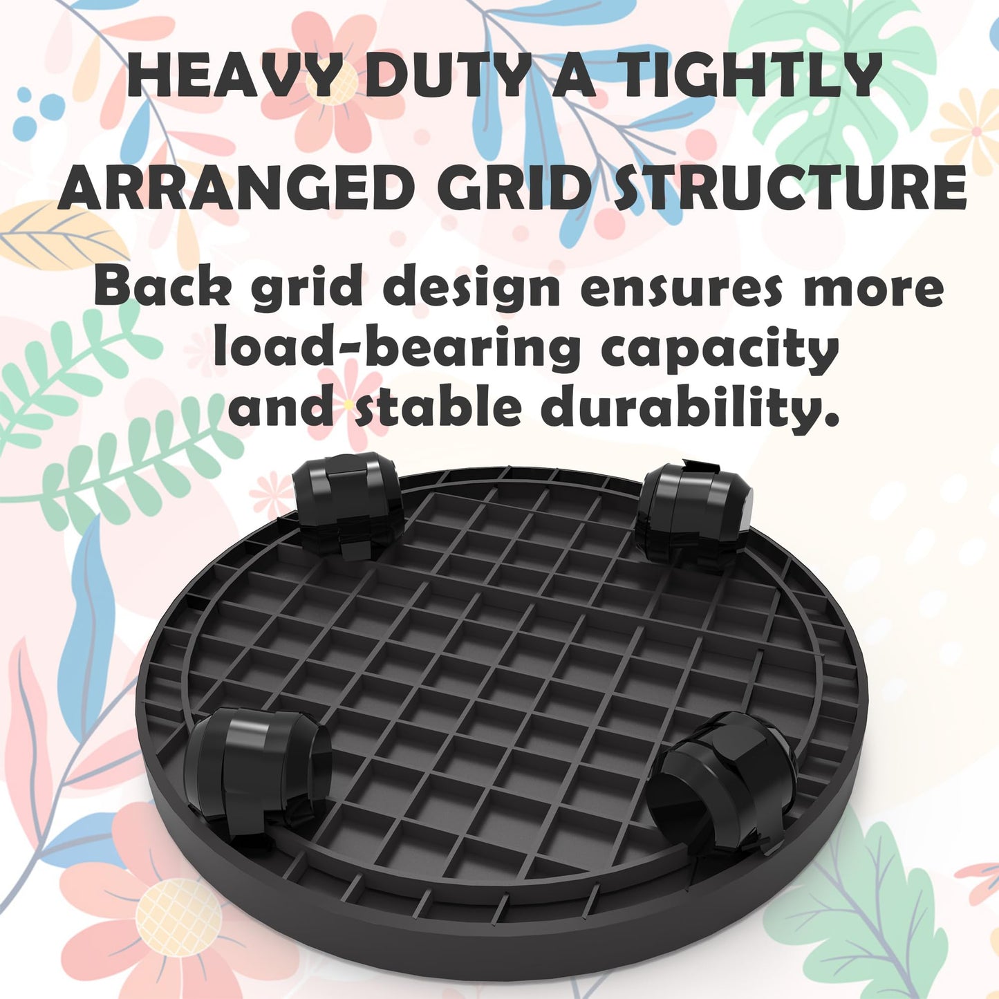 14 Inch Heavy Duty Plant Caddie with Wheels,Rolling Plant Stand Pot Trolley,Wheeled Planter Saucer Tray,Potted Flower Mover Dolly with Casters Round Coaster for Indoor Outdoor