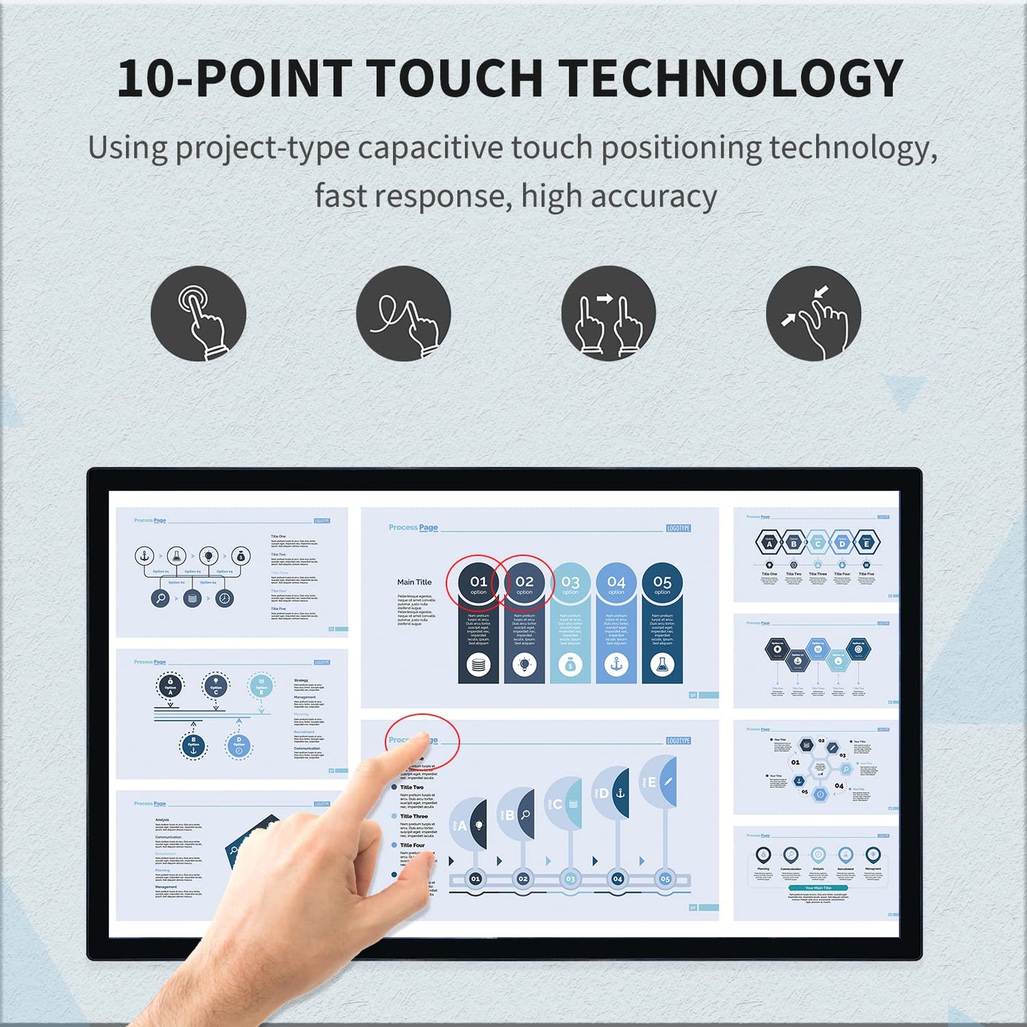 TouchWo 32 inch Interactive Touchscreen Whiteboard, Smart Board with 16:9 Display 1080P, Android 14 Touchscreen Electronic Whiteboard for Office and Classroom, RAM 4G & ROM 32G