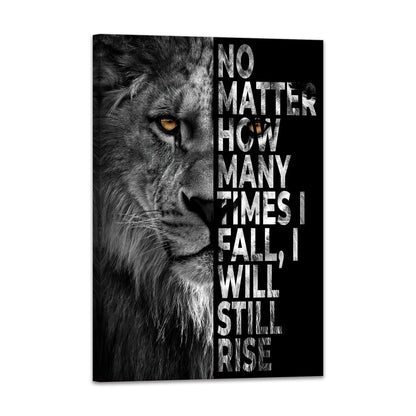 SKASNFAI Lion Canvas Wall Art Black and White Animal Inspirational Motivational Quotes Prints Posters Office Decor Framed Ready to Hang (12x16 inch)