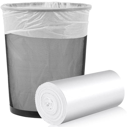 Medium Trash Bags, 6-8 Gallon White Garbage Bags Trash Can Liners for Bathroom, Bedroom, Office, Unscented (50 Count)