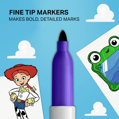 Sharpie Permanent Markers, Toy Story 5 Packaging, Assorted, Fine Point, 24 Count
