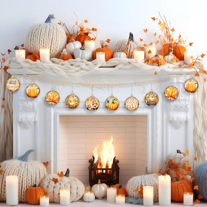 Outus 16 Pcs Thanksgiving Ornaments Ball for Tree Fall Autumn Ball Decorations Pumpkin Maple Leaf Hanging Ornament for Fall Harvest Autumn Home and Holiday Party Supplies
