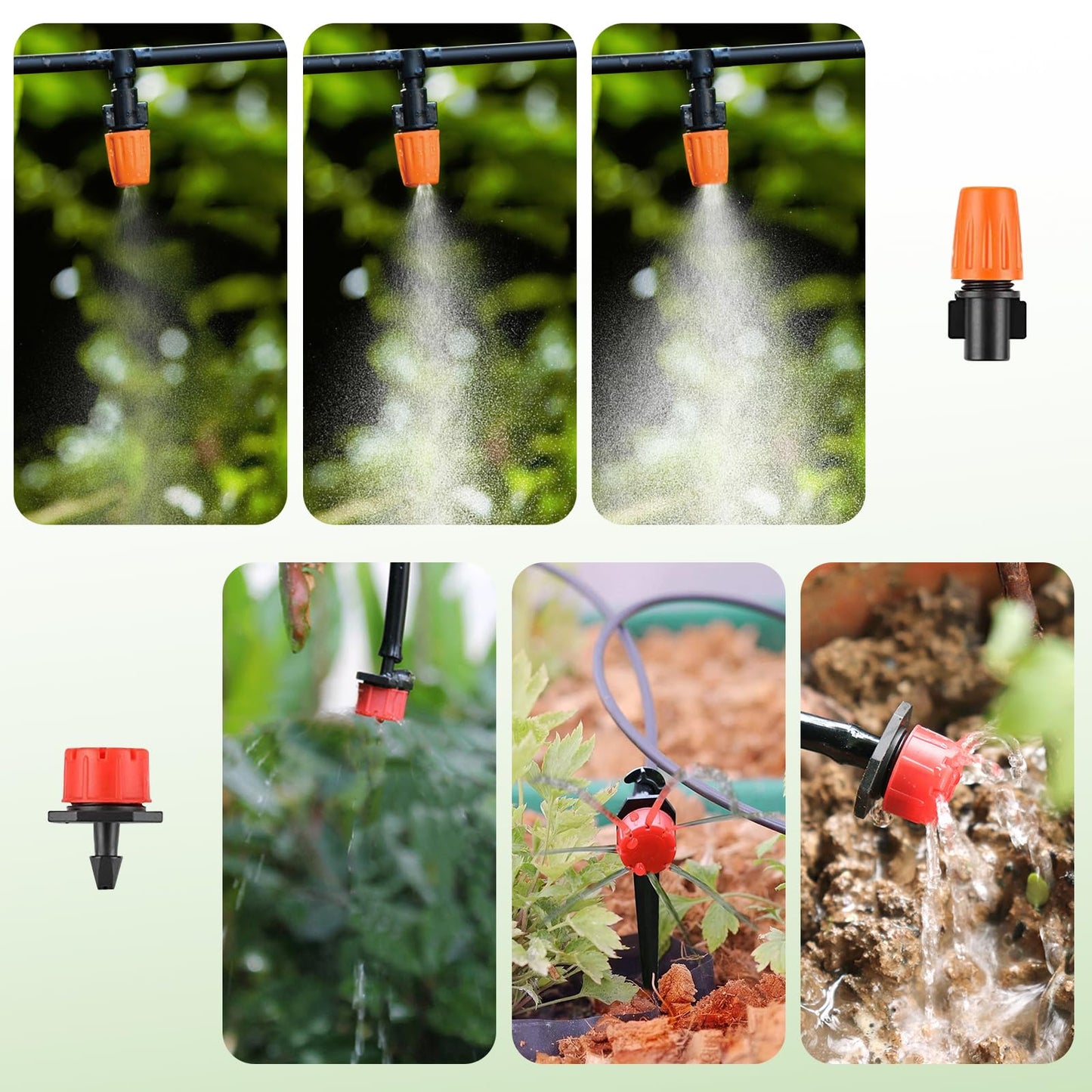 LasTool 98FT Drip Irrigation Kit,Automatic Garden Watering System with 1/4" Tubing,Adjustable Mist Sprayer Nozzles & Drip Emitters for Raised Bed,Patio,Lawn, Greenhouse-Easy DIY Installation