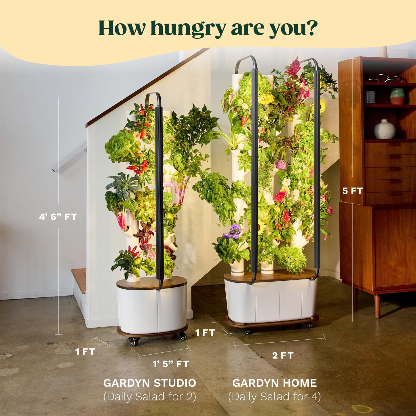 New & Improved! Gardyn Studio 2 Hydroponics Growing System - 16 Non-GMO Plants, Herbs, Vegetables - Smart Tower - Hydroponic Herb Garden Planter Indoor Kit - Indoor Gardening System w/Grow Lights