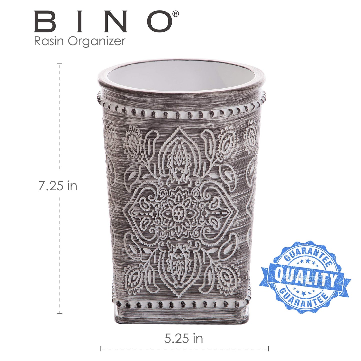 BINO Kitchen Utensil Holder for Countertop, Grey Wildflower - Utensil Caddy countertop utensil holder Utensil Crocks for kitchen Cooking Utensil Holder Kitchen Utensils Holder Spatula Holder
