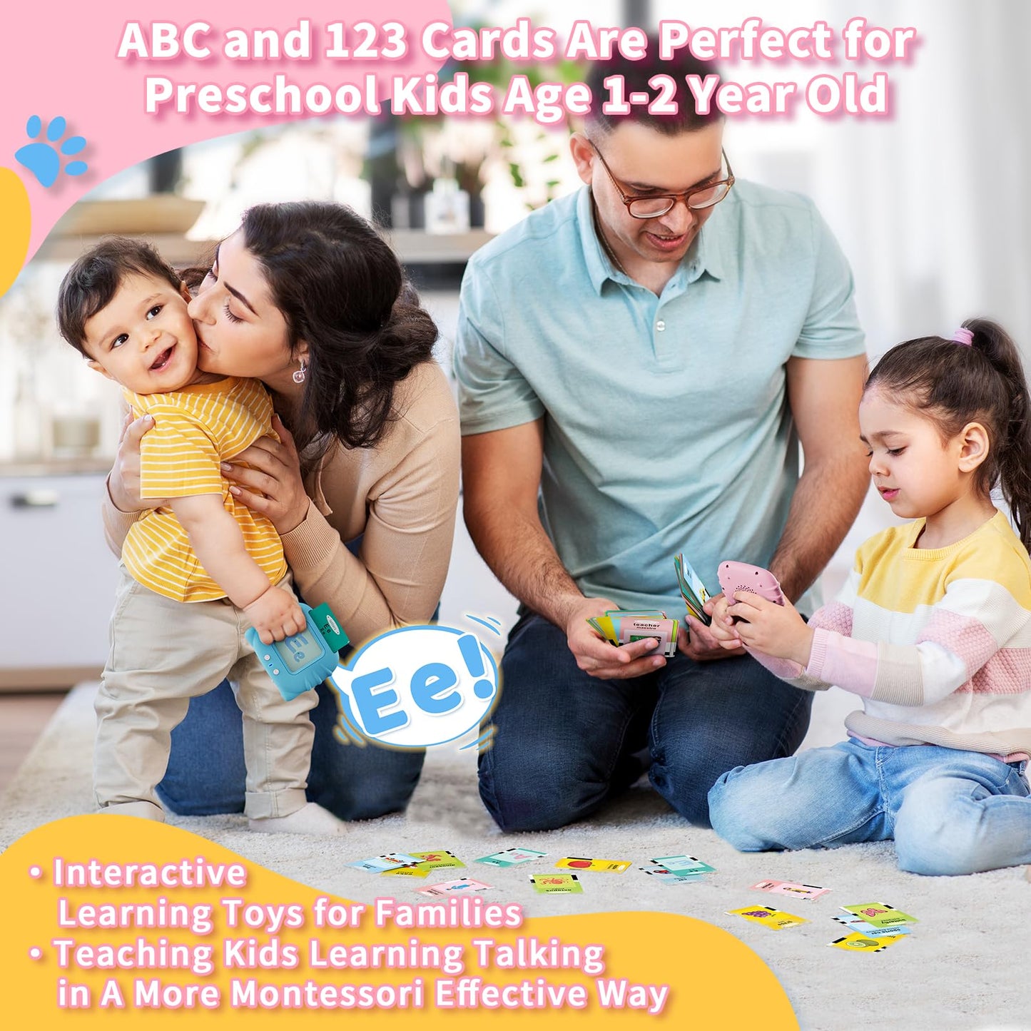 Aullsaty Toddler Toys Bilingual English and Spanish Talking Flash Cards for 1 2 3 4 5 6 Year Old Boys and Girls, Autism Sensory Toys for Autistic Children, Learning Educational Speech 250 Sight Words