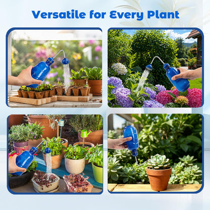 Small Watering Can, 2 in 1 Spray Head Functionality, 450ML Squeeze Garden Plant Watering Can for Seedlings Indoor/Outdoor Plants(Blue)