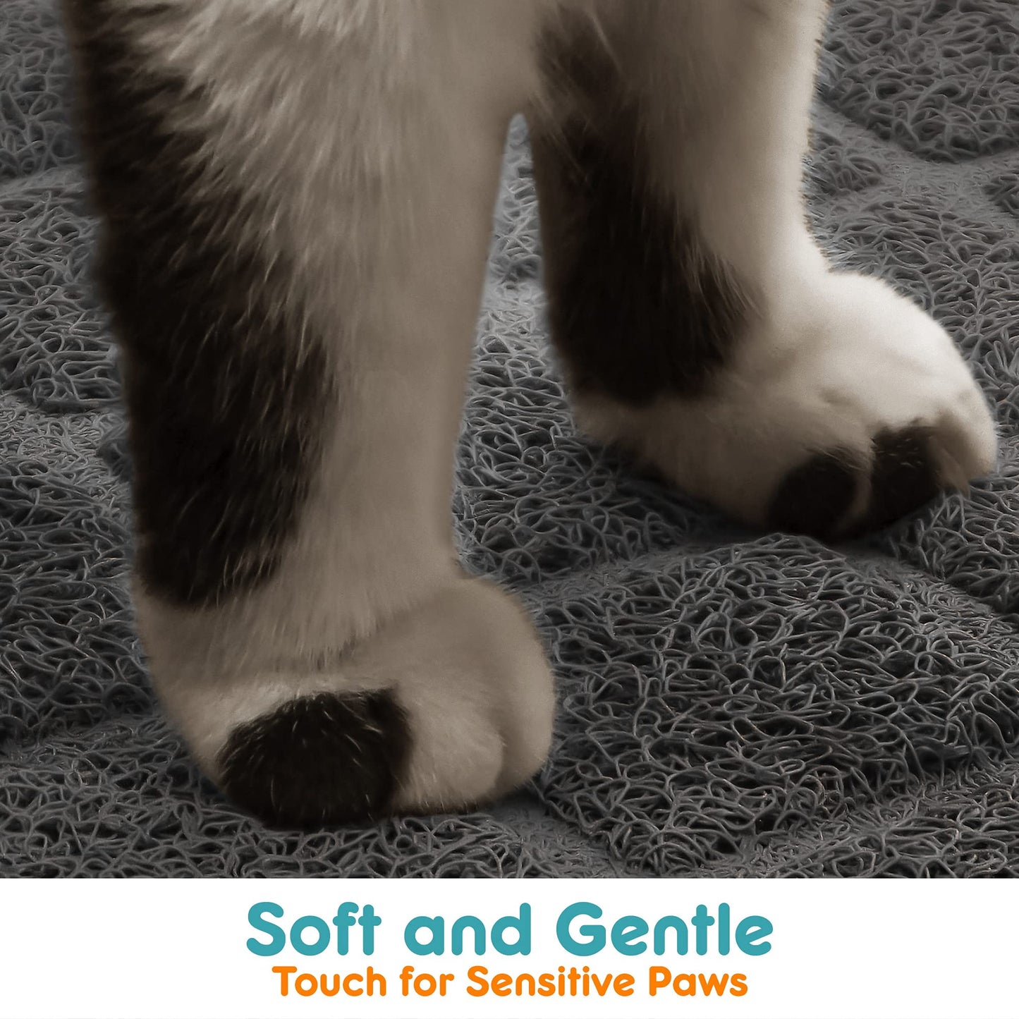 Conlun Cat Litter Mat Litter Trapping Mat, 24" x 17" Premium Durable PVC Grid Mesh with Scatter Control, Non-slip, Less Waste Cat Litter Box Mat, Soft on Kitty’s Paws, Urine Waterproof