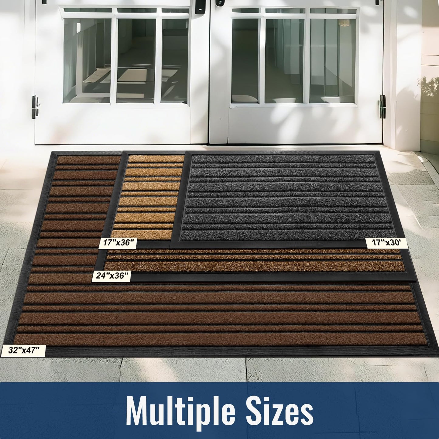 BEHERO Door Mat Outdoor Entrance, 30.5"x17" Extra Durable Front Door Mat Outside, Heavy Duty Welcome Mat for Outside Entry, Back Door Mats Non Slip, Waterproof All-Season Doormats, Yellow
