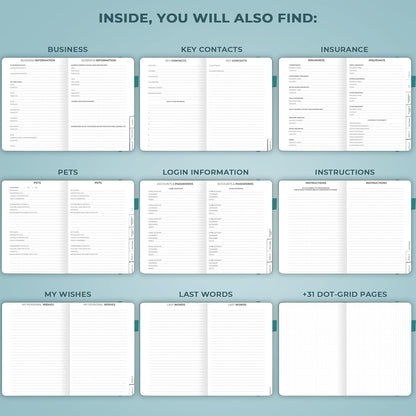 Clever Fox End of Life Planner – Final Arrangements Organizer for Beneficiary, Will Preparation, Last Wishes & Funeral Planning, A5 (Dark Teal)
