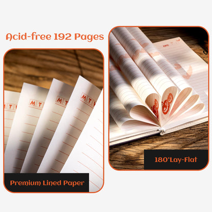 CAGIE Journal with Lock for Women Men, A5 Locked Journal with Pumpkin Pen Set, Halloween Notebook with Combination Lock 192 Pages Diary with Lock, 5.7x 8.3 Inches, White