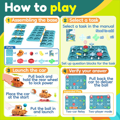 Kids Toys STEM Board Games - Logic Road Builder Brain Teasers Puzzles for 4 5 6 7 Year Old Boys Girls, Educational Montessori Birthday Gifts for Ages 4-8 Preschool Classroom Learning (39 PCS)