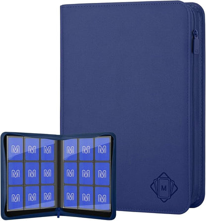 Trading Card Binder with 9 Side Loading Pocket Card Album Hold Up to 540 Cards PU Card Collection Binder, Collectible Albums Card Folder for MTG, TCG, Sports Cards（9-Dark Blue）