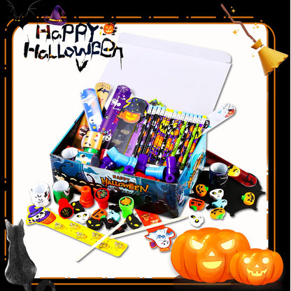 SHODMI 192Pcs Halloween Favors Stationery Gift Set, Trick or Treat Gifts for Kids, Halloween Party Favors for Kids Classroom Prizes Bulk Halloween School Supplies Goodie Bag Stuffers Fillers