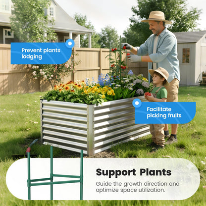 Quictent Galvanized Raised Garden Bed 6x3x2 Ft Metal Planter Box Bottomless for Backyard, Include 1 pc Tomato Cage, Silver