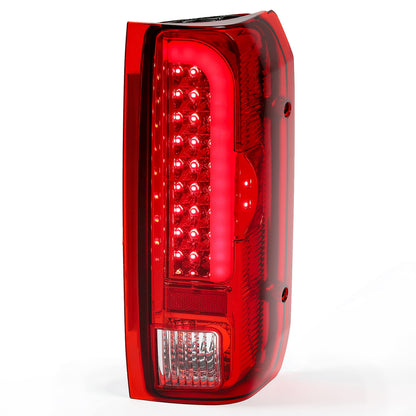 HECASA Tail Light Brake Lamps 3D LED Tube Bar for Ford F150/F250/F350/Bronco - Red Lens, Model MO-1621