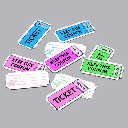 Fluorescence Raffle Tickets Double Roll 2000 Tickets Neon Red 50/50 Tickets for Events, Entry, Class Reward, Fundraiser & Prizes
