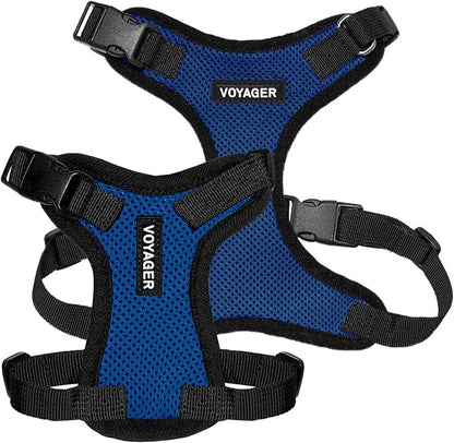 Voyager Step-in Pet Harness - All Weather Mesh, Adjustable Step in Harness for Cats and Dogs by Best Pet Supplies - Royal Blue/Black Trim, M