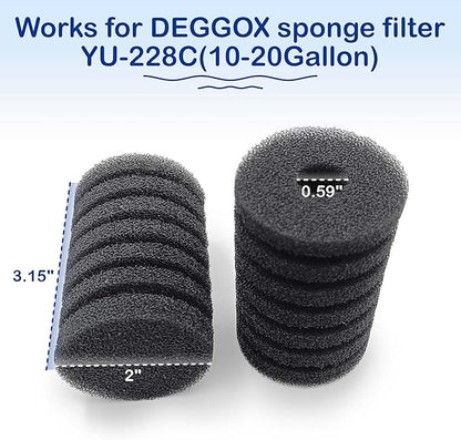 Aquarium Sponge Filter Replacement Sponges (4-Pack) for 228C (10-20 Gallon)