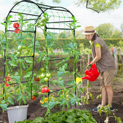 Yotoworth Garden Arch Cucumber Trellis for Climbing Plants Outdoor, 6.7ft Tall Archway Arbor Plant Support Grape Vine Tomato Pea Bean Trellis for Raised Bed Backyard, Black