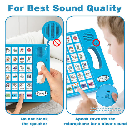 Joyreal AAC Device for Autism, Non Verbal Communication Tools for Speech Therapy & Stroke Rehab. Communication Tablet, Autism Talking Aids with 8 Programmable Buttons & Adjustable Volume