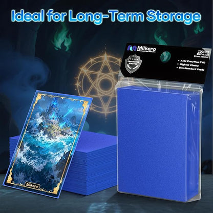 500 Count Matte Card Sleeves - Deck Protectors for MTG, Baseball, Sports & Game Cards (Matte Blue)