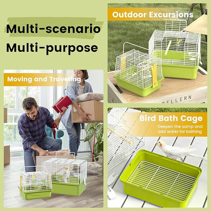 Small Bird cage,Travel Cage for Birds and Small Animals, Parakeet cage,Bird Carrier Travel cage,Bird Travel cage, jaulas para pájaros,Green,(Size:S,M,L) (L)