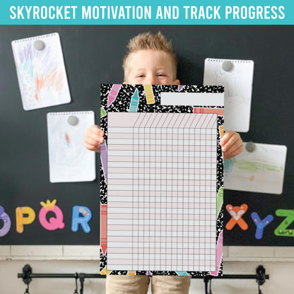 Attendance Chart for Classroom Management - 8 Incentive Chart for Classroom Essentials, 11x17 Student Behavior Charts and Homework Tracker, Teachers Class Attendance and Assignments Log