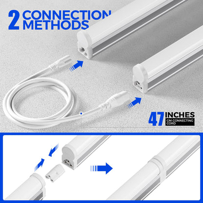Barrina LED Shop Light 4ft 2200lm 6500K T5 Fixture Linkable Aluminum 8-Pack