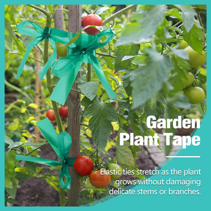 Prudiut 1200FT Stretch Tie Tape Roll, 1'' Plant Tape Green Stretch Garden Tie, Thick Sturdy Tree Nursery Tapes Vinyl Stake Ribbon Support for Indoor Outdoor Patio Plant, Tree, Vegetables, Branches