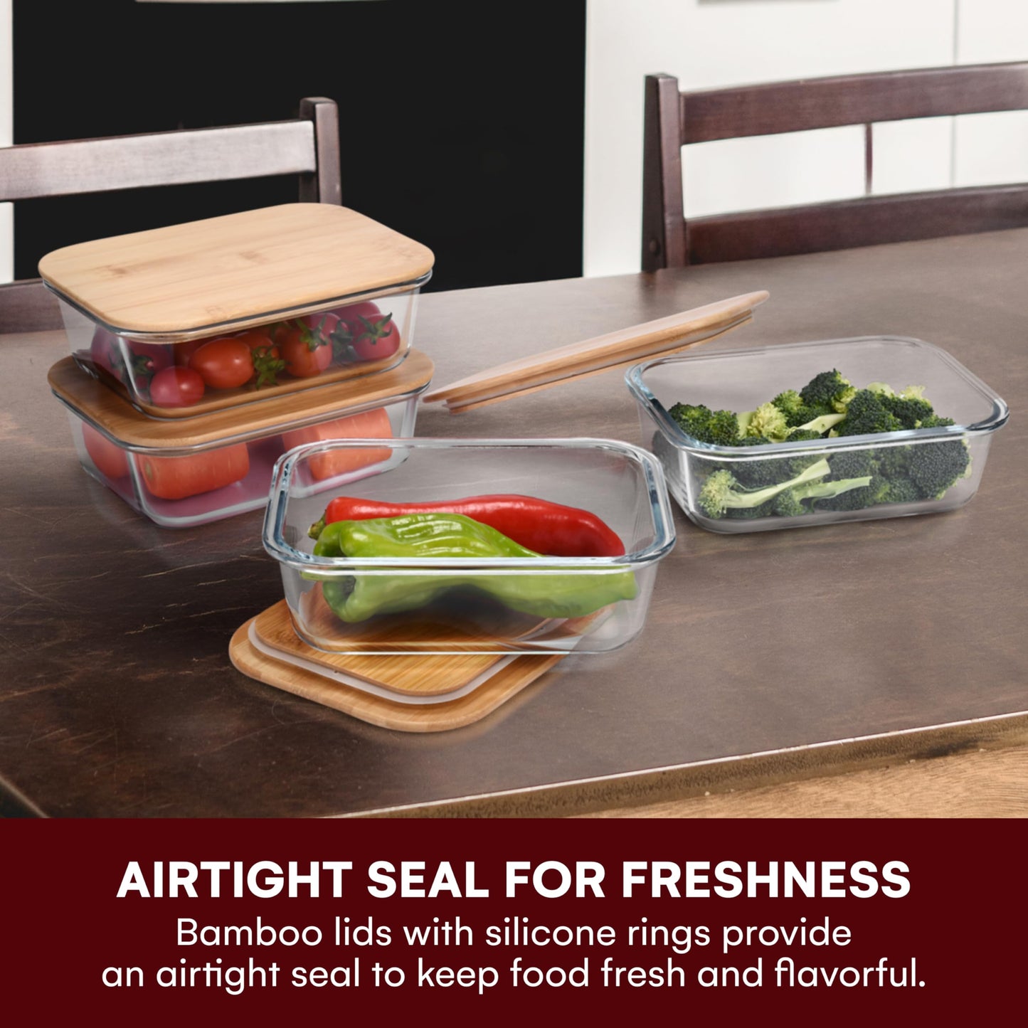 Vdomus Collapsible Food Storage Containers - Leak Proof, Microwave Safe - 40.5oz/1.2L Airtight Silicone Food Containers - Meal Prep Collapsible Bowls with Lids - Set of 3 - Green