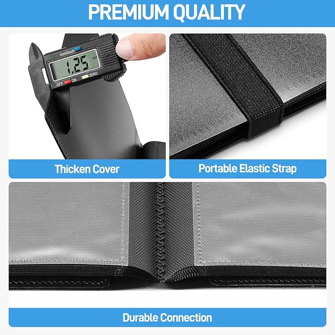 Card Binder, Upgraded 4 Pockets Trading Card Collection Binder for Cards, 160 Pockets Mini Card Book Holder Album - Black