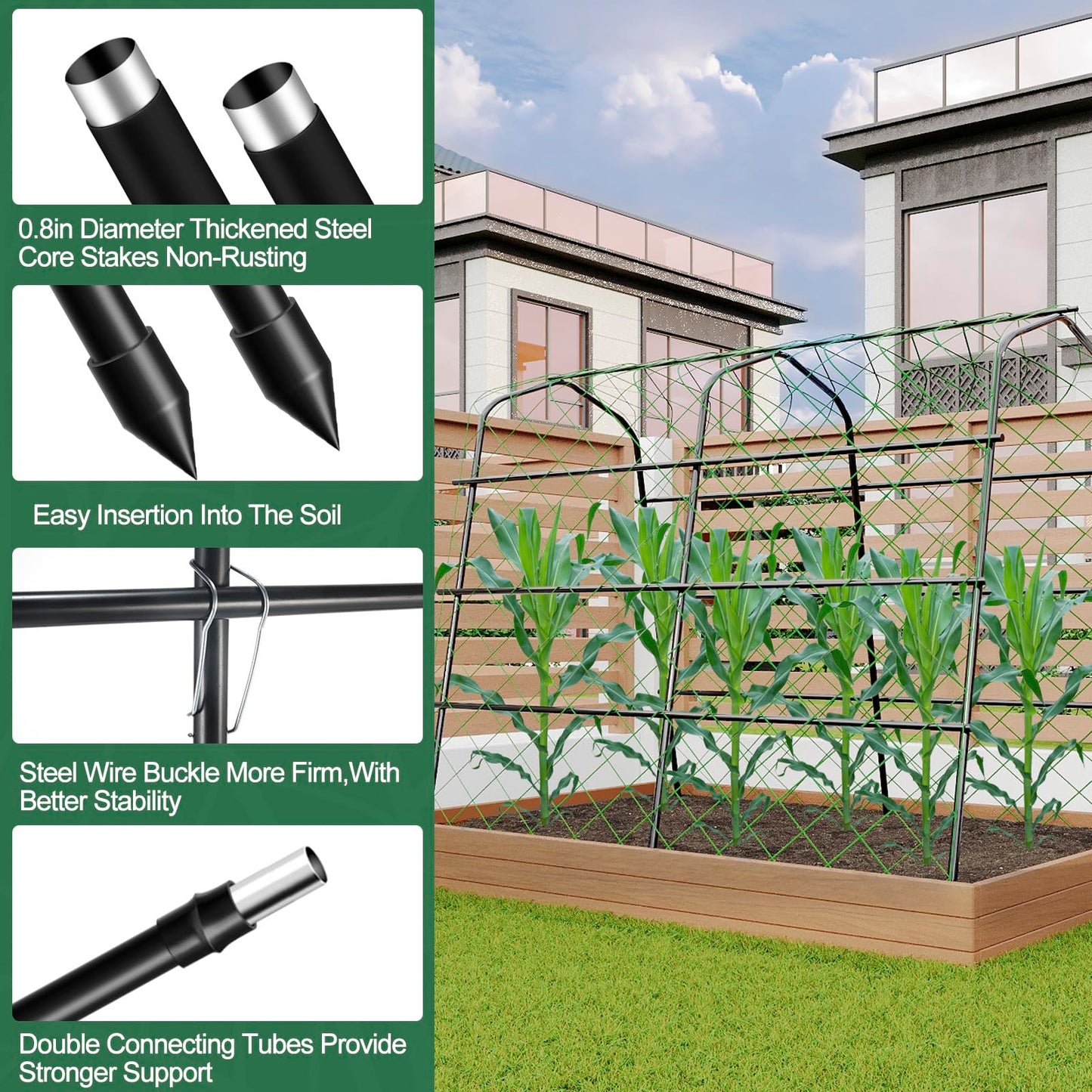 Tall Garden Arch Trellis for Climbing Plants Outdoor, 7.2 ft Walkway Trellis, Heavy Metal Archway Arbor Tunnel Large Trellis for Vegetables Fruits Flower Plant Cucumber Trellis for Garden Raised Bed