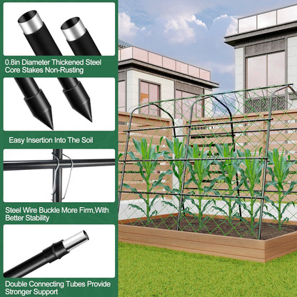 Tall Garden Arch Trellis for Climbing Plants Outdoor, 7.2 ft Walkway Trellis, Heavy Metal Archway Arbor Tunnel Large Trellis for Vegetables Fruits Flower Plant Cucumber Trellis for Garden Raised Bed