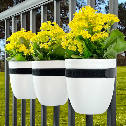 Balcony Buddies Railing Planter for Outdoor Plants (6-inch, 3-Pack) | Hanging Planter for Railings, Fence Posts | Balcony Wall Planter for Herbs, Flowers and Succulents | Made in The USA
