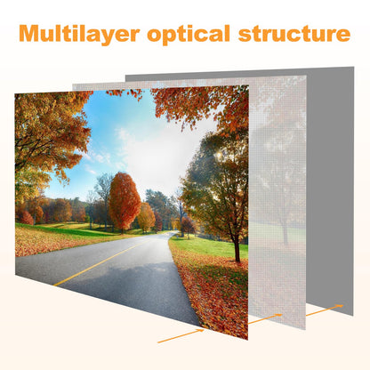 Outdoor 120in Projector Screen, Washable Black Backing Movie Screen Foldable Wtinkle-Free Projection Screen for Indoor/Outdoor Home Theater, Camping, Office, 16:9 4K HD Projector for Movies On Wall