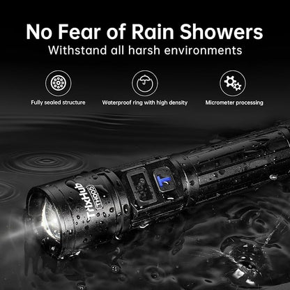 TrixHub Rechargeable Flashlights 2 Pack, Super Bright High Lumens Flash Light, 5 Modes Zoomable Linternas with LCD Digital Display, Powerful Handheld LED Flashlights for Home Emergencies Camping