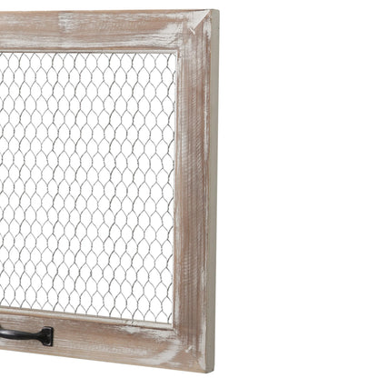SOFE Rustic Chicken Wire Frame, Framed Photo Display Board/Wall Grid Panel, Decorative Bulletin Board, Jewelry Wall Organizer, Room Office Dorm Memo Board, 22 × 17 Inches