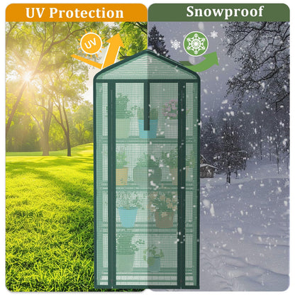 TianC beauty Greenhouse for Indoor Outdoor, Small Plastic Plant Green House 4-Tier Rack Stand Portable Greenhouses with Durable PE Cover for Seedling