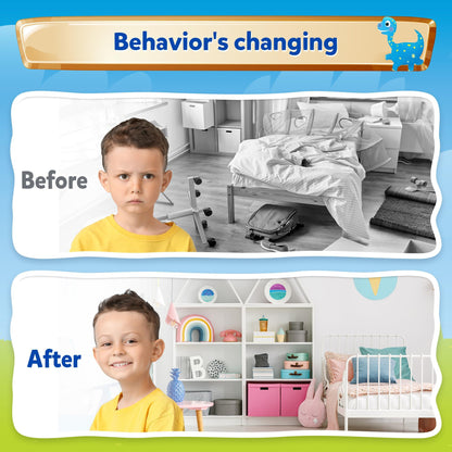 D-FantiX Reward Chart for Kids - Pad with 27 Chore Charts, Magnetic Behavior Chart for Kids at Home, Sticker Chart to Motivate Responsibility and Good Habits, 2328 Incentive Stickers