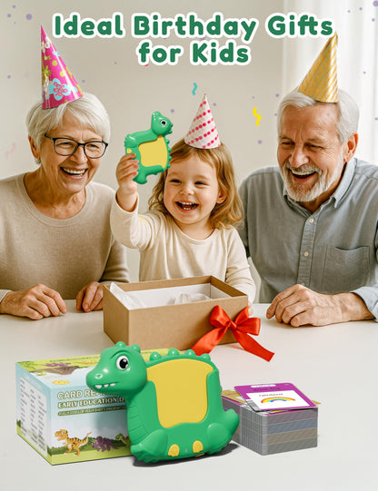 Portuguese and English Talking Flash Cards for Kids, 510 Sight Words Bilingual Learning Toys for Toddlers, Brazilian Portuguese Alphabet Flashcards Pocket Speech Therapy Toys, Dinosaur Shaped