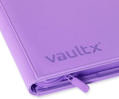 Vault X 4 Pocket Zip Binder, 160 Cards, Exo-Tec Material, 20 Side-Loading Pages (Purple)