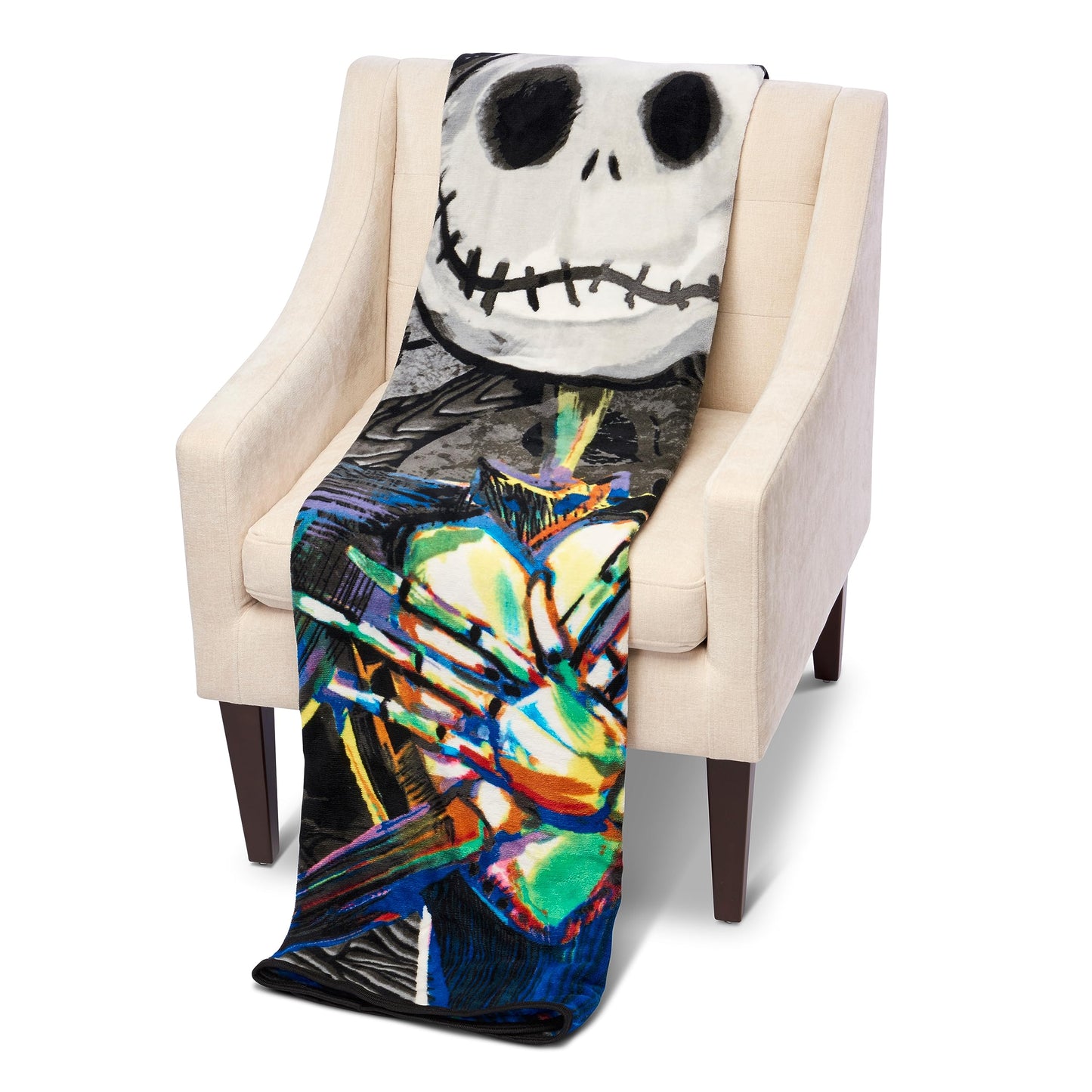 Northwest Nightmare Before Christmas Micro Raschel Throw Blanket, Ultra Soft Throw, 46 x 60 Inches, Dark Creep