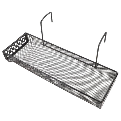 RUNROTOO Black Metal Hanging Plant Stand Hooks Indoor Flower Rack Balcony Garden Patio Railing Shelf