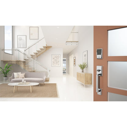 Schlage BE499WB CAM 619 Encode Plus WiFi Deadbolt Smart Lock, Keyless Entry Touchscreen Door Lock with Camelot Trim, Satin Nickel