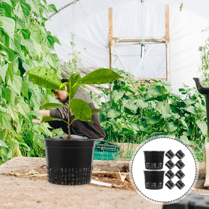 10PCS 3 Inch Hydroponic Net Pots - Black Plastic Planting Baskets for Soilless Culture, Ideal for Home, Garden, and Balcony Use