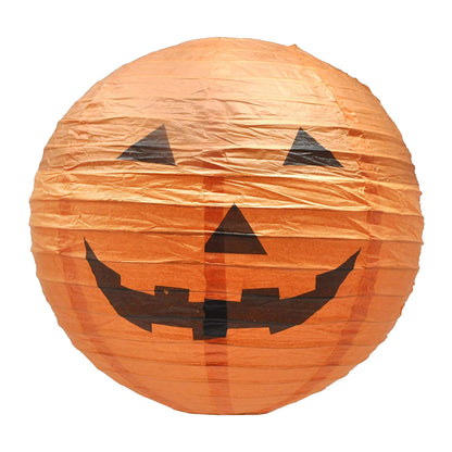 Mudra Crafts Hanging Pumpkin Lanterns Outdoor Indoor Jack-o’-Lantern Halloween Decorations, 12-Inch Orange Spooky Paper Lantern Lamps for Halloween Party Decor, Set of 10